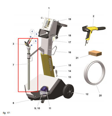 1009679 Equipement de revêtement Pièces détachées Unité de fluidification / aspiration Optiflex Pro B