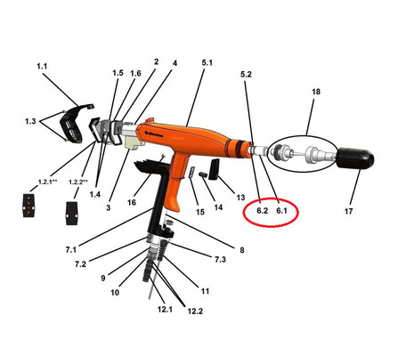 Assemblage de tuyaux de poudre électronique C1/C2