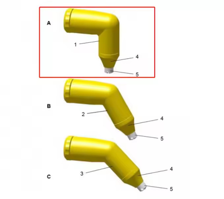 1009139 PA03 Corps d'angle 90 degrés Buse angulaire complète de revêtement en poudre Ga03 Pièces détachées