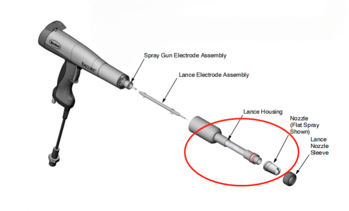 1093605 Pistolet de rev&ecirc;tement en poudre 300 mm Support OEM personnalis&eacute; Extension de lance &agrave; surface polie 2