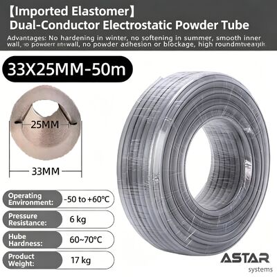 tuyau de poudre électrostatique à double fil élastomère 33*25 16*11 15*10 16*11 18*12 MM pour revêtement en poudre